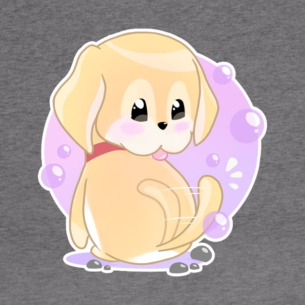 Cute Retriever Dog by petlogo.id